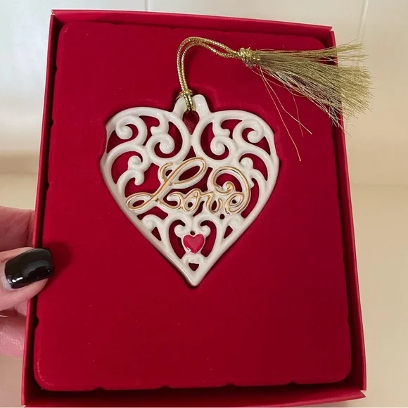 Lenox “Gifts From The Heart” Love Pierced Heart Christmas Ornament - Picture 2 of 3